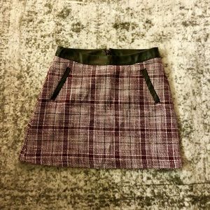 Frenchi Maroon/White/Black Mini Skirt